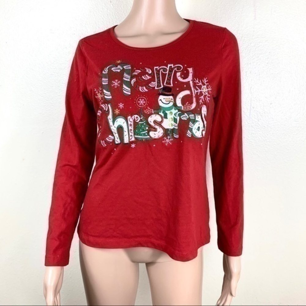 Kim Rogers Women’s Christmas Dhirt red Sz PS